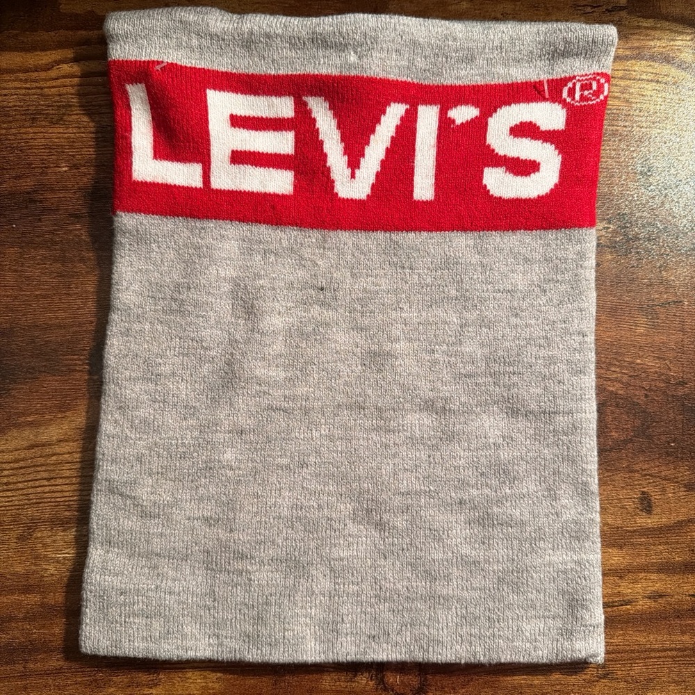 Levi's Red and Gray Knit Scarf